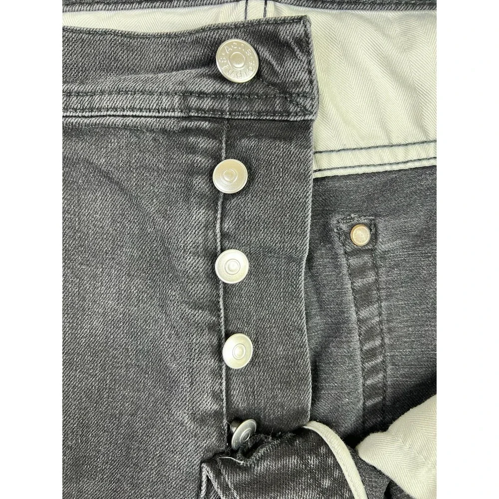 Acne Studios River Used Blk Jeans Mens 34x32 Black Slim Tapered Stretch‎ Denim